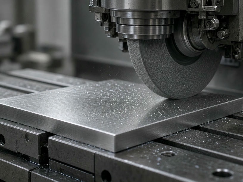 Precision surface grinding of a manufactured component